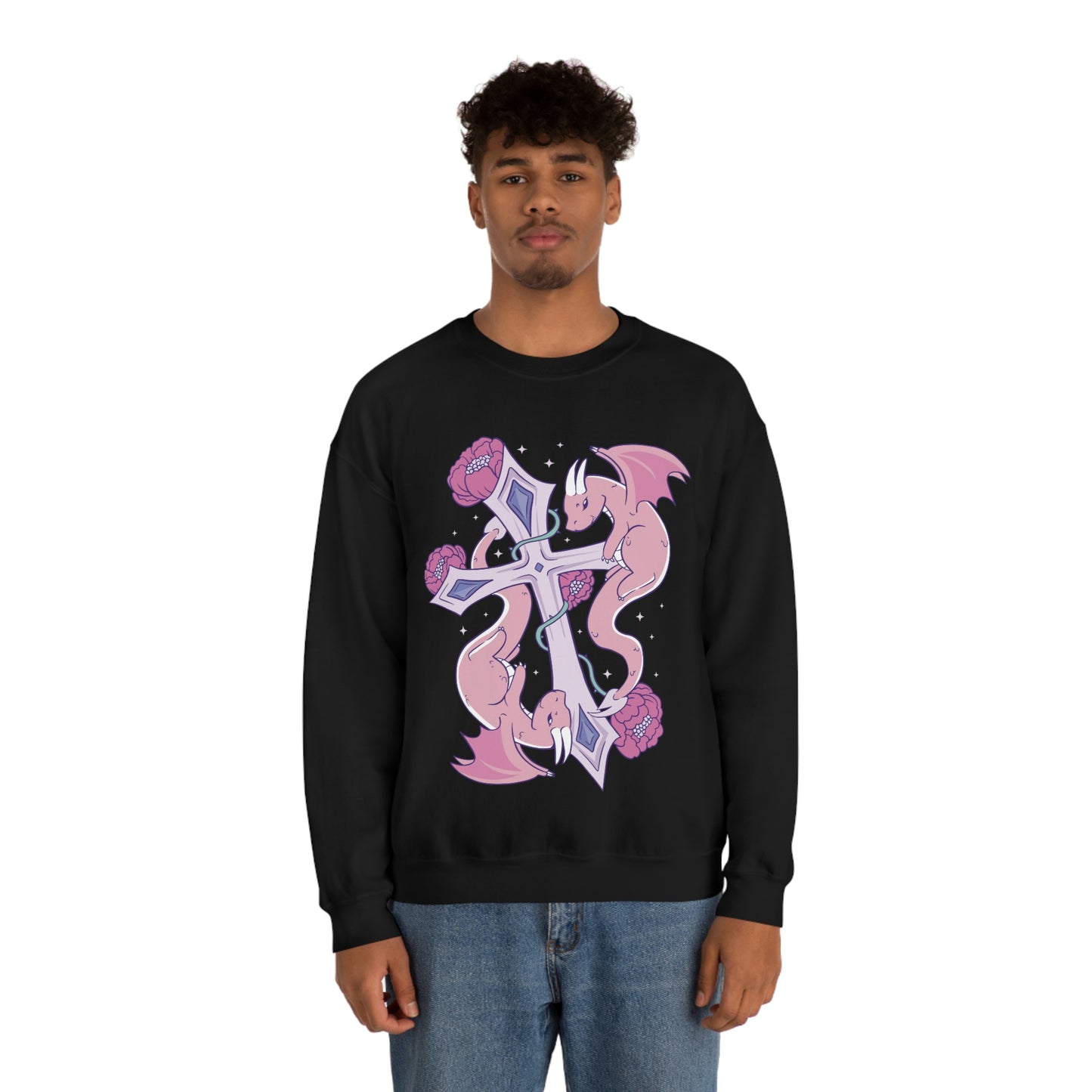 Pastel Goth Dragons, Goth Aesthetic Sweatshirt