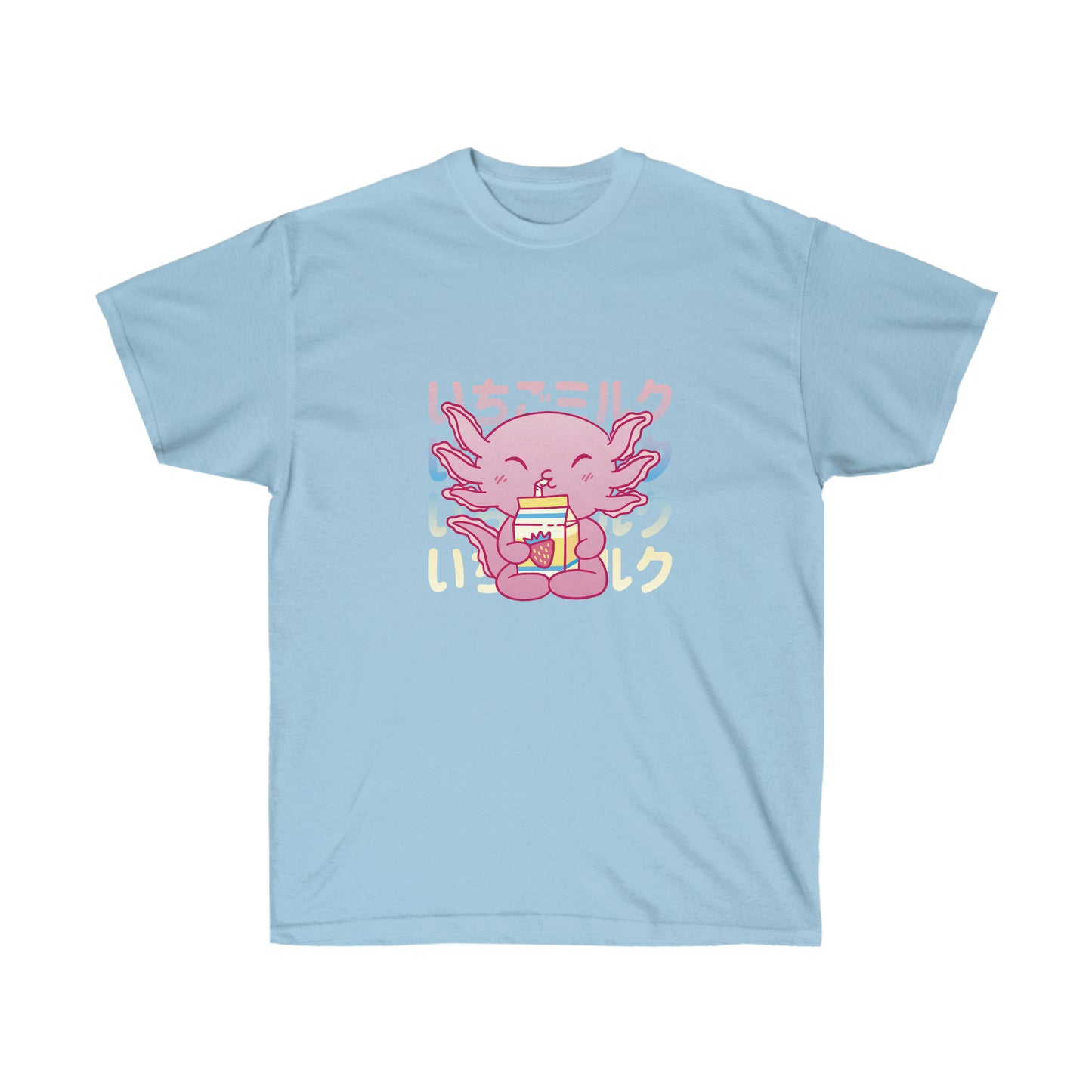 Kawaii Sweatshirt, Kawaii Clothing, Kawaii Clothes, Yami Kawaii, Pastel Kawaii Cute Strawberry Milk Axolotl Sweatshirt T-Shirt