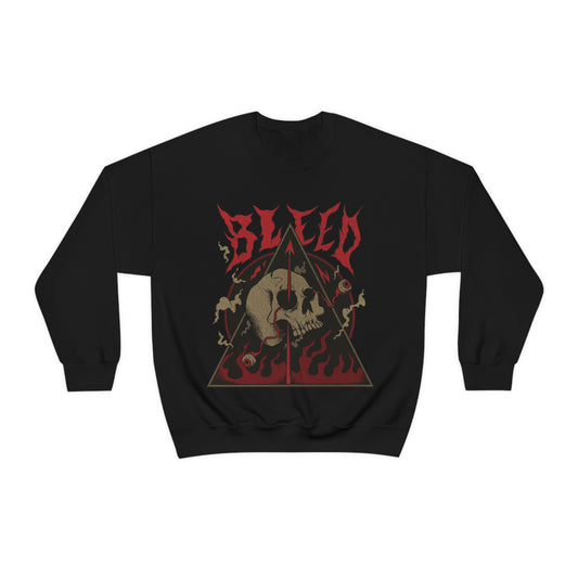 SKULL METAL BAND Goth Aesthetic Bleed Sweatshirt