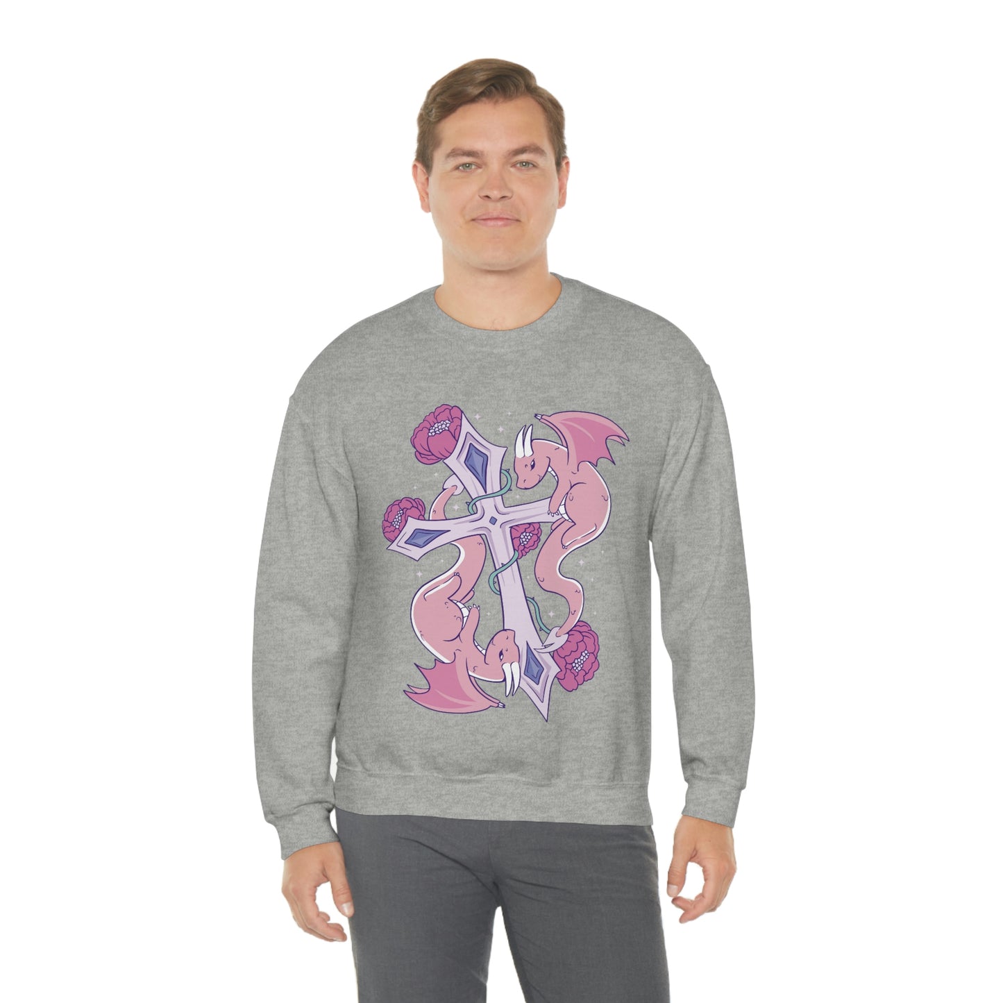 Pastel Goth Dragons, Goth Aesthetic Sweatshirt