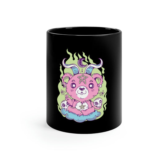 Gothic Bear Cute Occult Goth Aesthetic 11oz Black Mug
