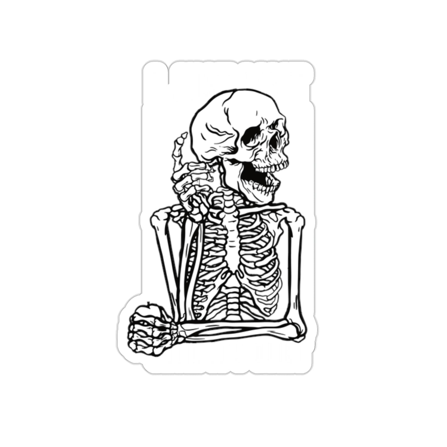 I Just Wait Until It's Quiet Skeleton Goth Aesthetic Sticker