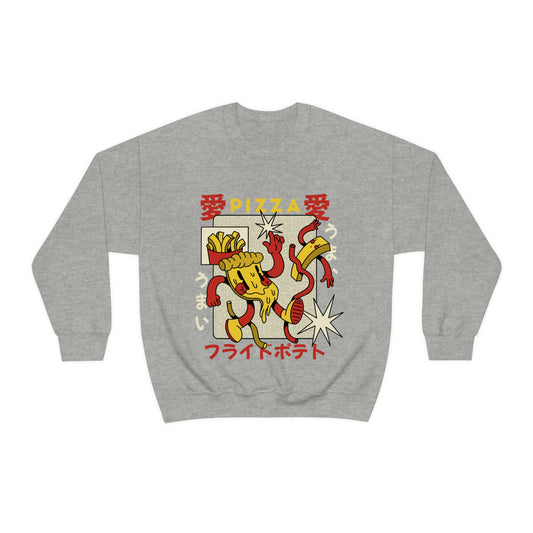 Japanese Aesthetic Pizza Cartoon Sweatshirt