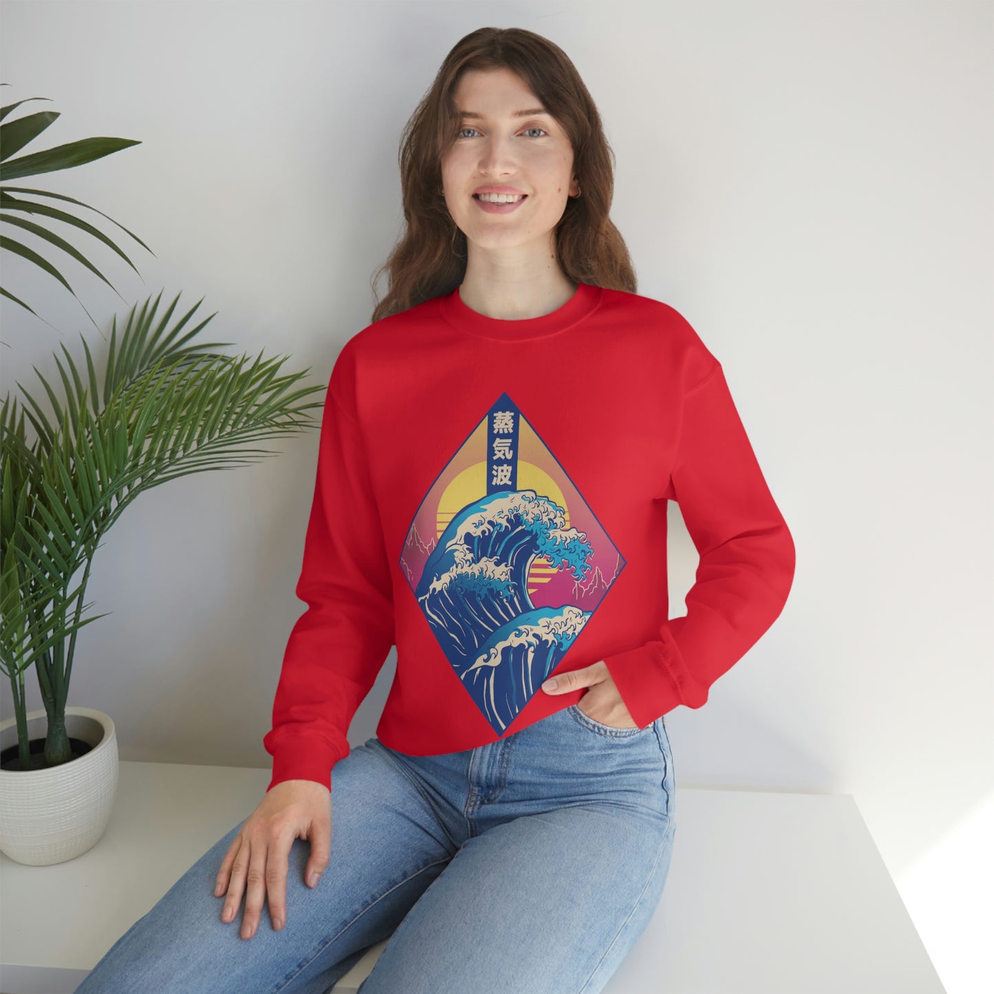 Japanese Aesthetic Retrowave The Great Wave off Kanagawa Sweatshirt