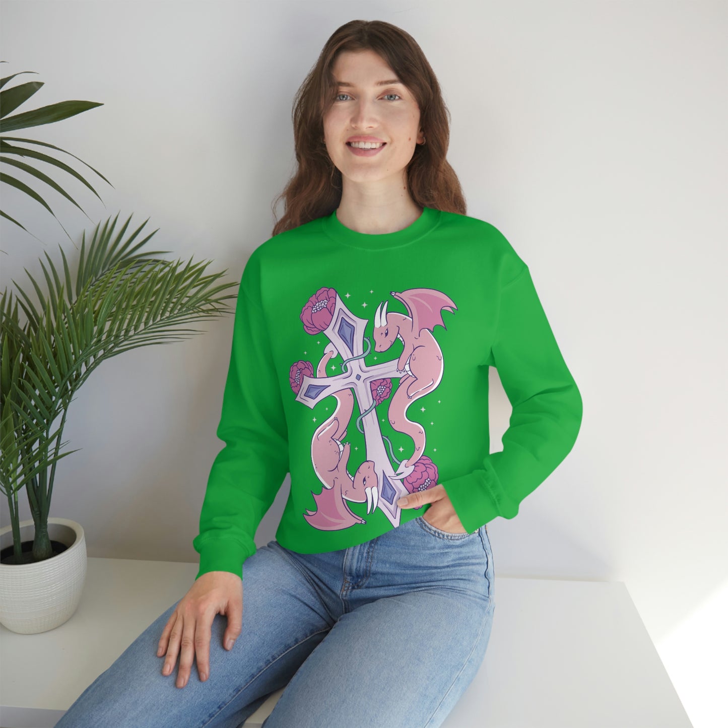 Pastel Goth Dragons, Goth Aesthetic Sweatshirt