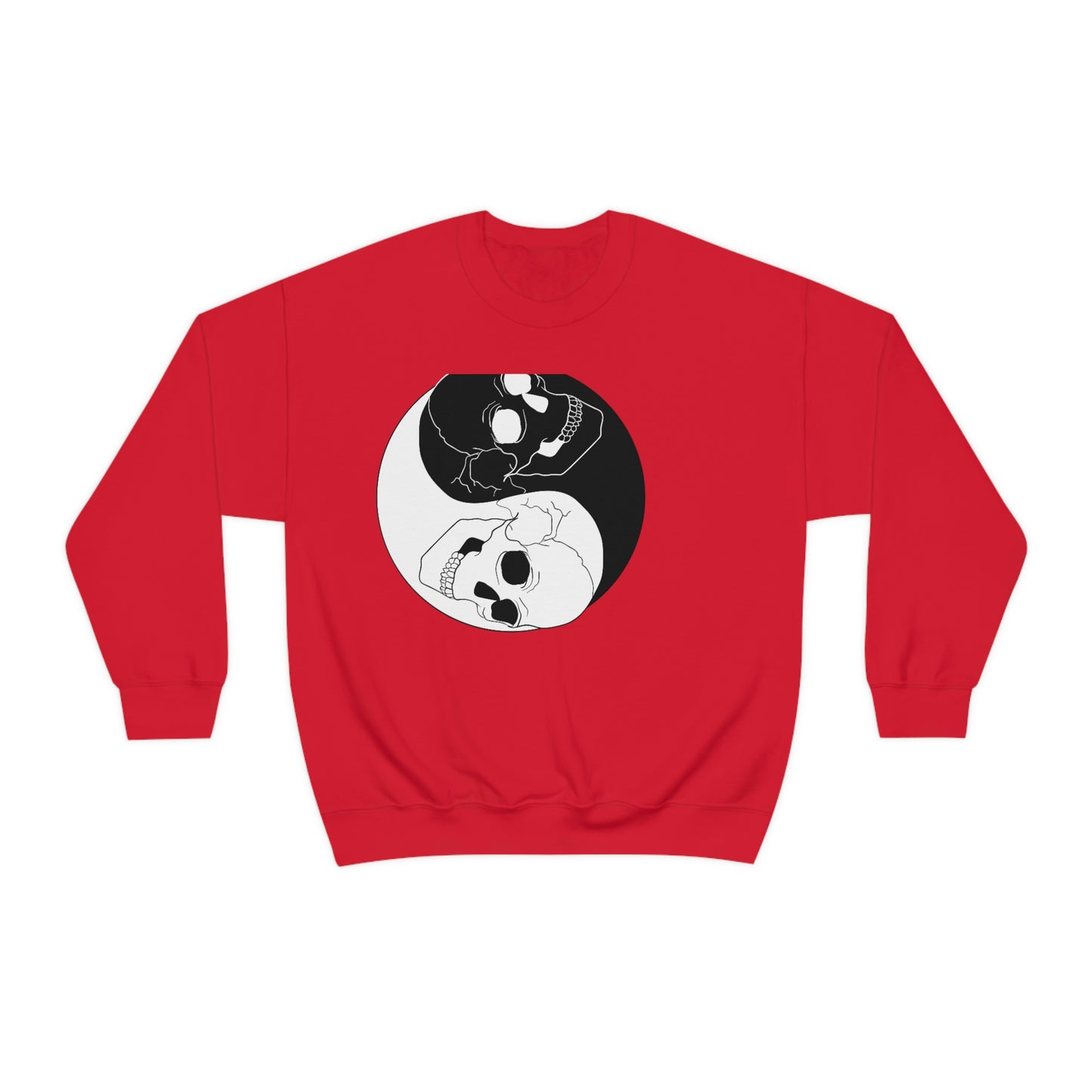 Ying Yang Skulls, Goth Aesthetic Sweatshirt