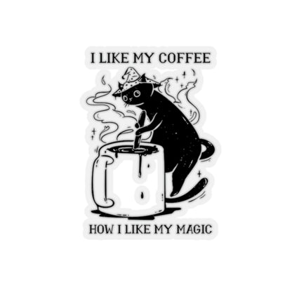 I Like My Coffee How I Like My Magic Cat Goth Aesthetic Sticker