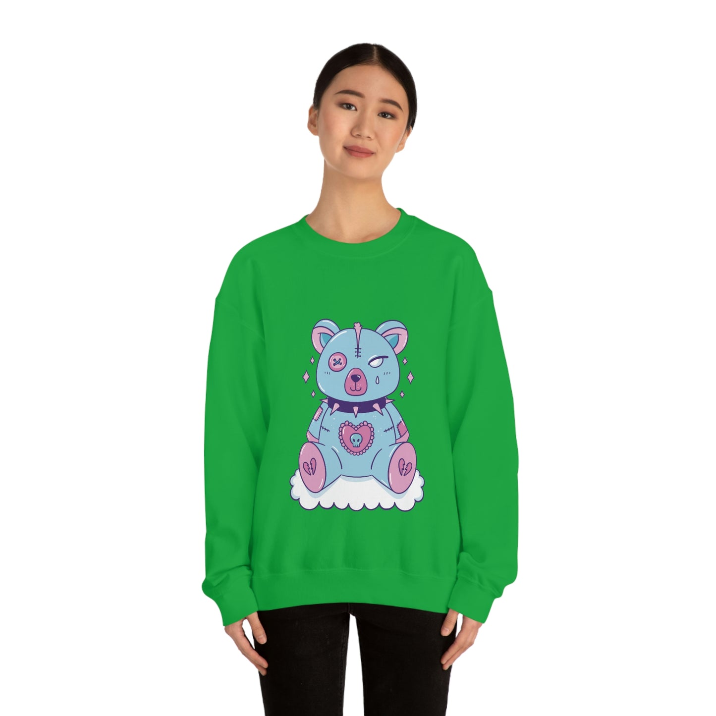Pastel Goth Bear, Goth Aesthetic Sweatshirt