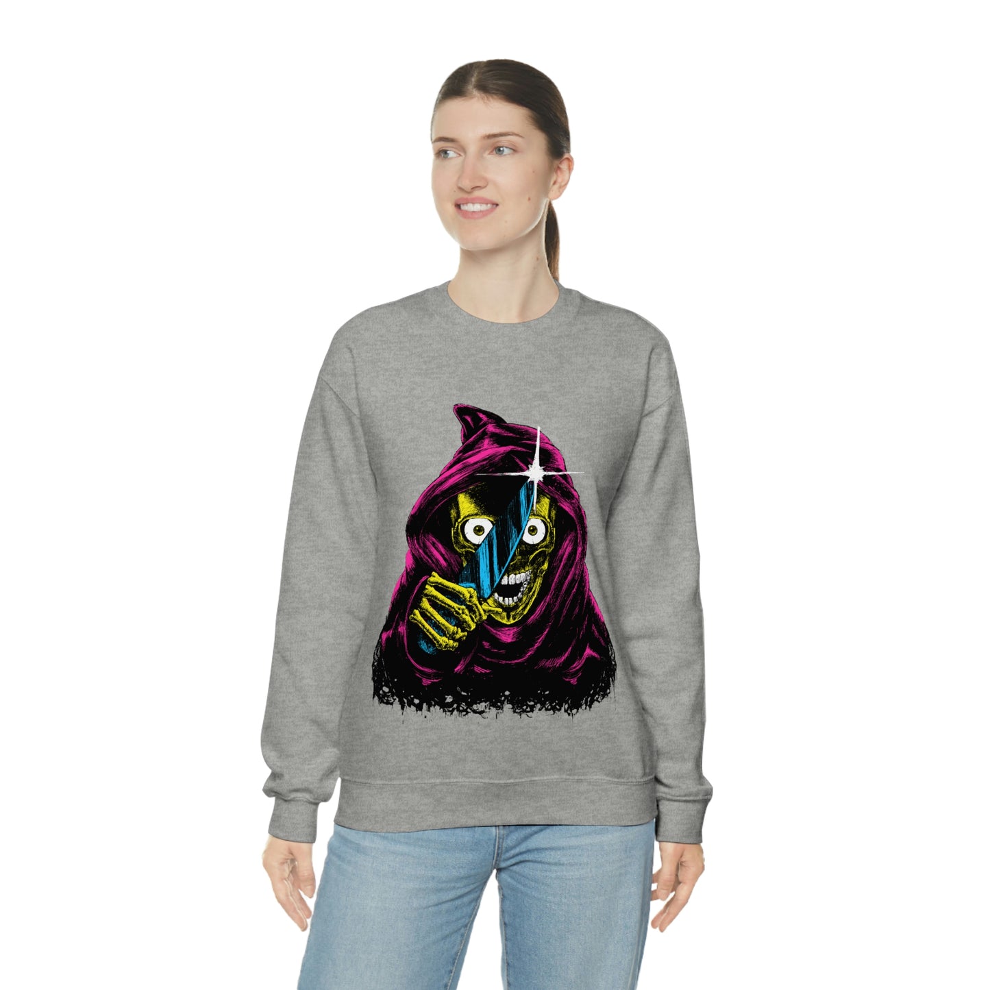 Grim Reaper With Knife Retro Goth Aesthetic Sweatshirt