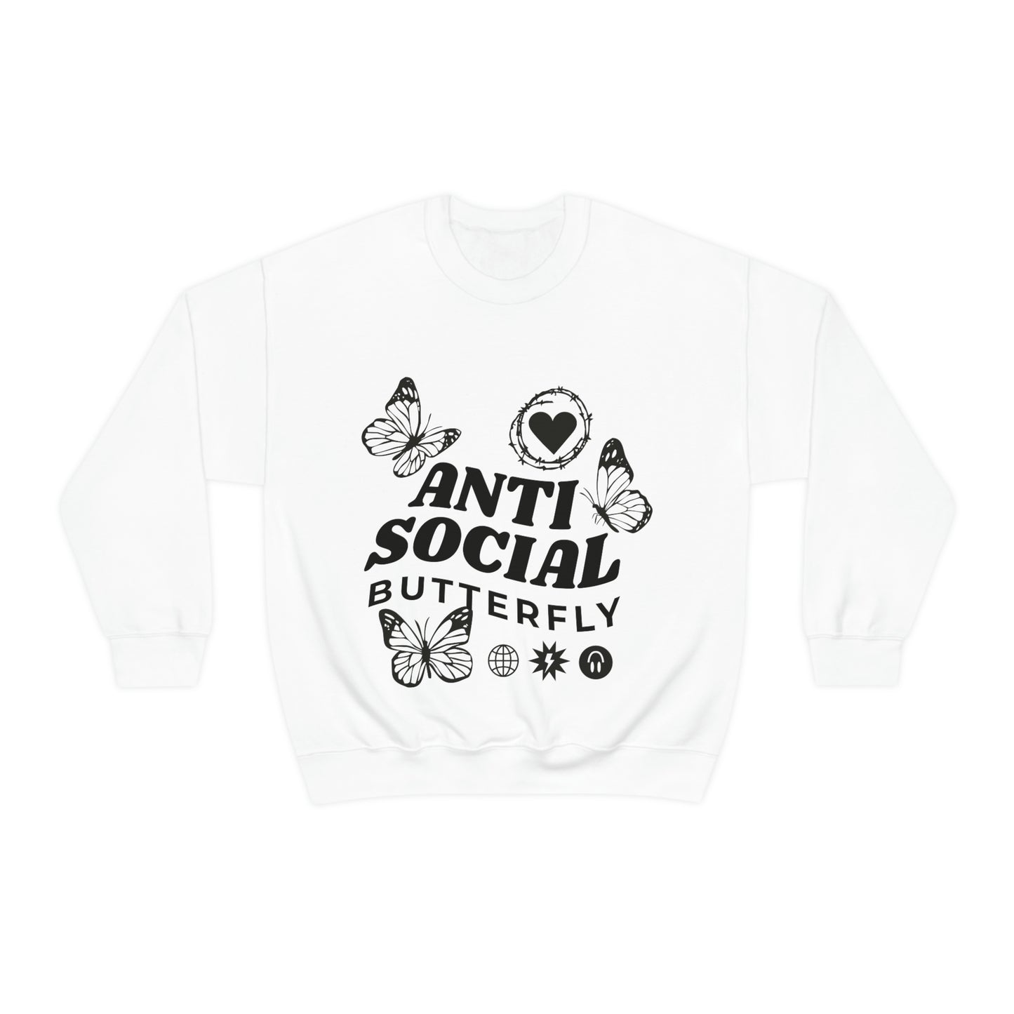 Anti Social Butterfly, Goth Aesthetic Sweatshirt