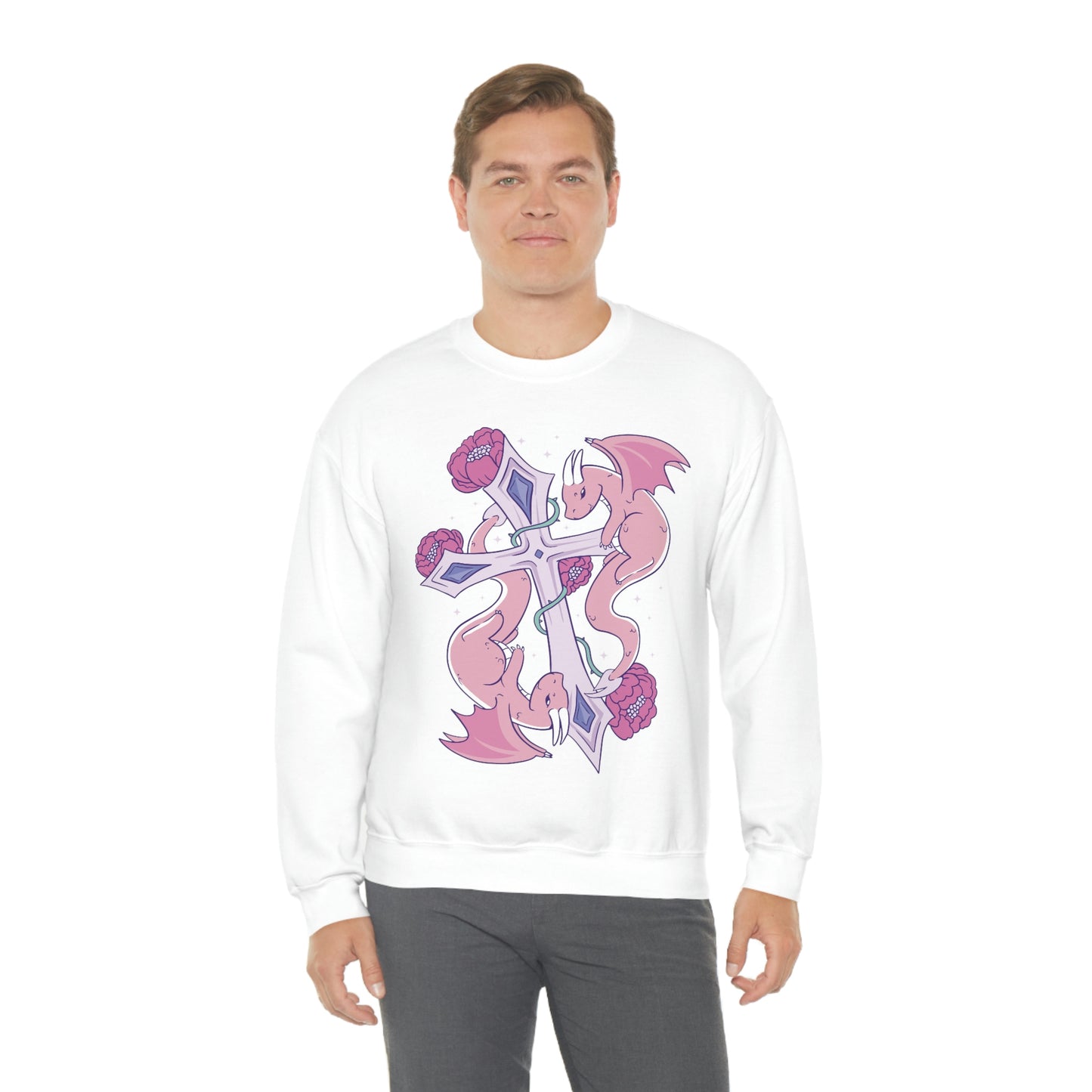 Pastel Goth Dragons, Goth Aesthetic Sweatshirt