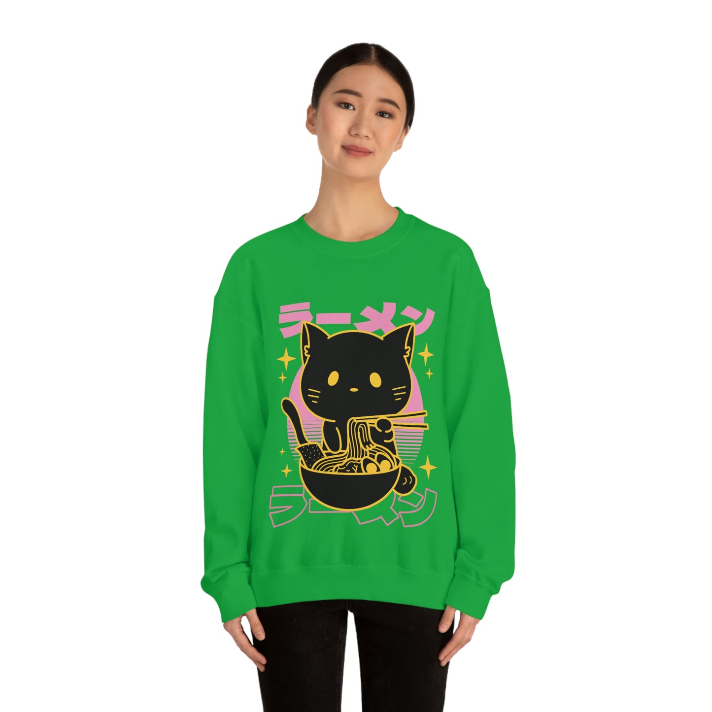 Kawaii Sweatshirt, Kawaii Clothing, Kawaii Clothes, Yami Kawaii Aesthetic, Pastel Kawaii Sweatshirt Cat Ramen Sweater Sweatshirt