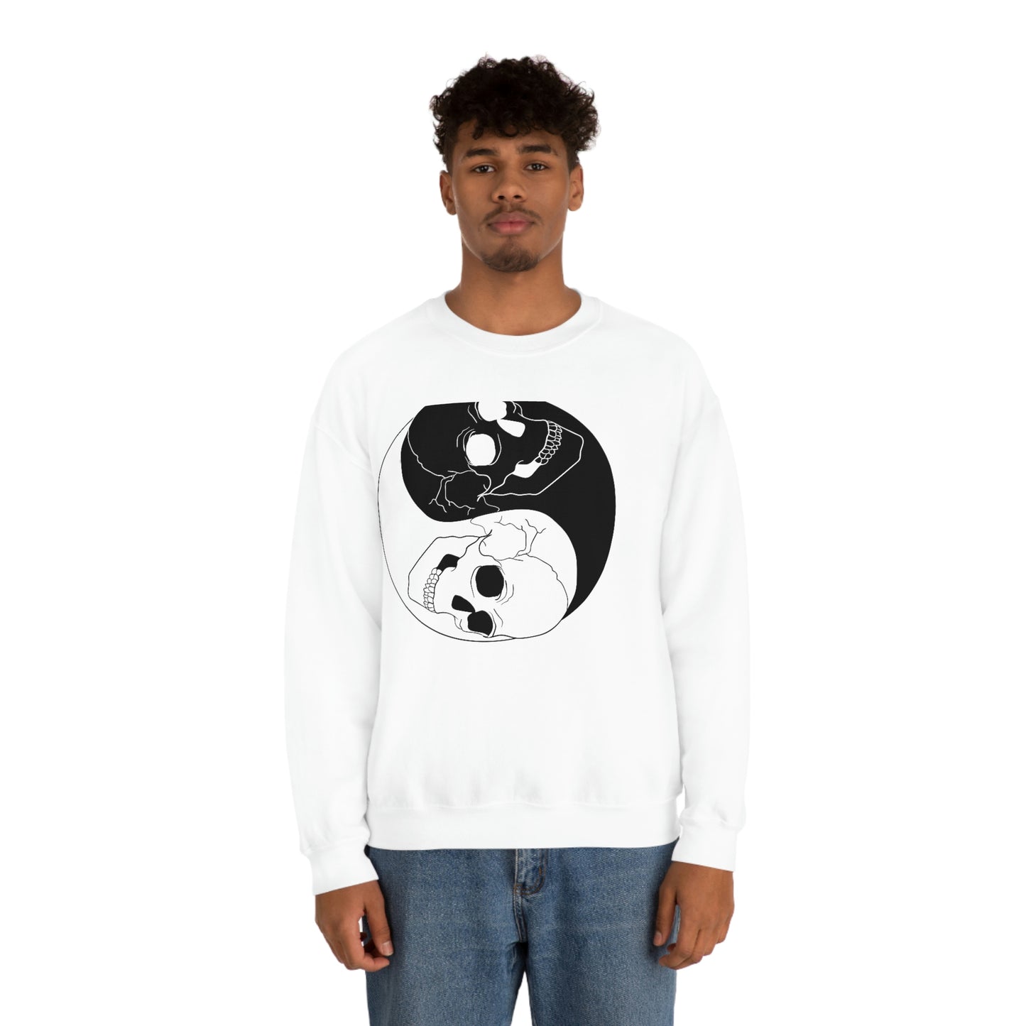 Ying Yang Skulls, Goth Aesthetic Sweatshirt