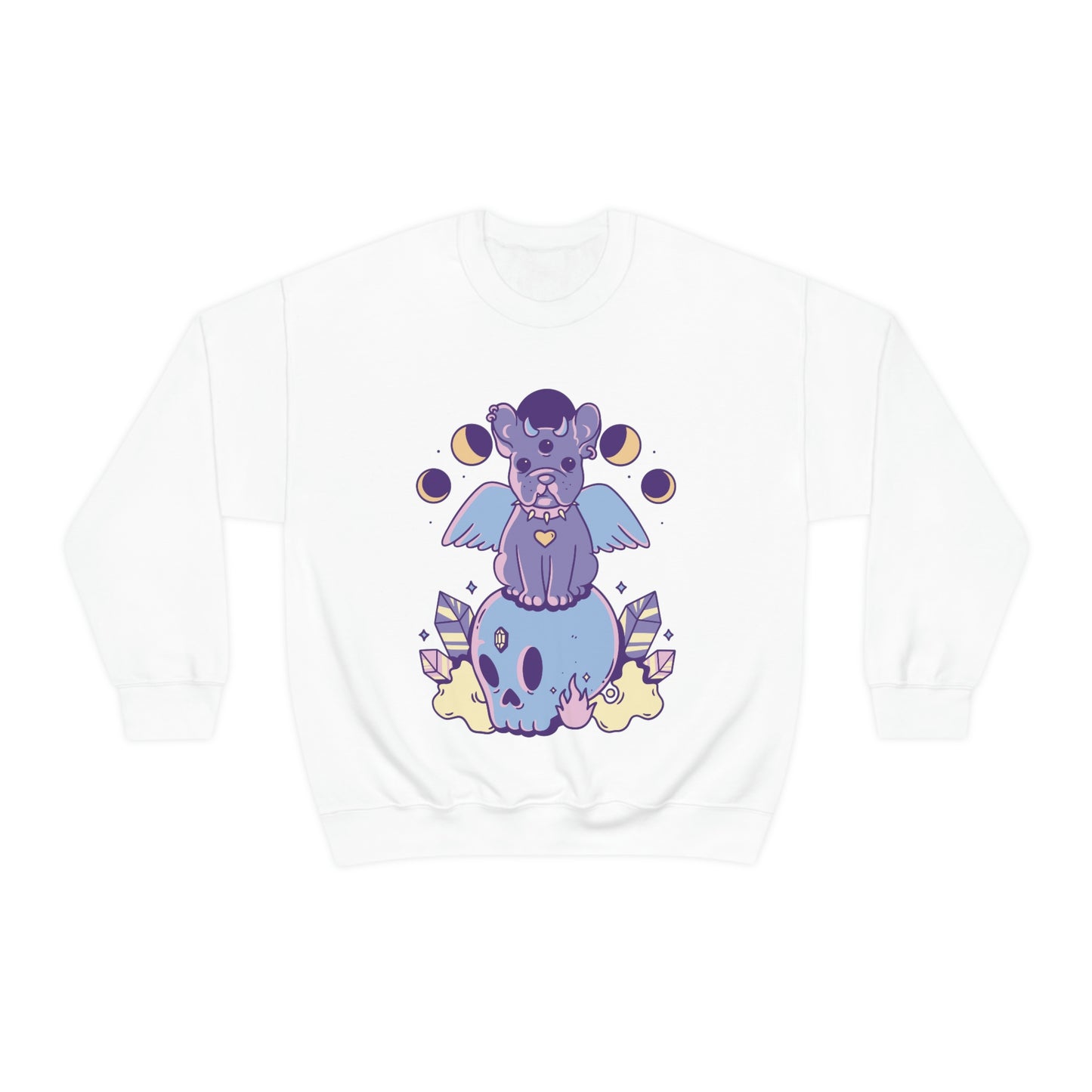 Pastel Goth Dog On Skull Goth Aesthetic Sweatshirt