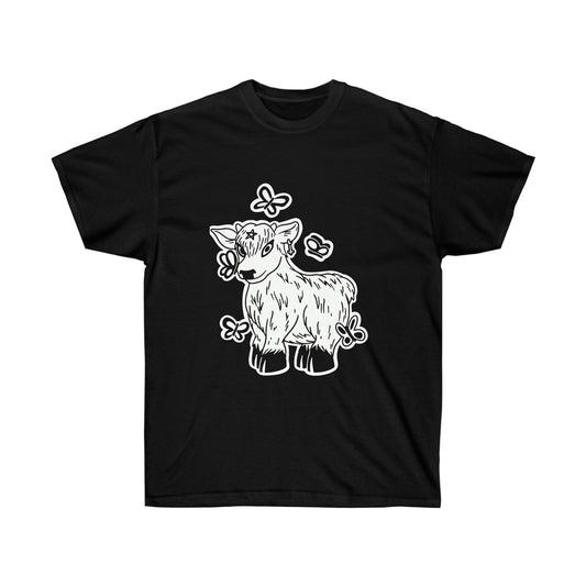 Gothic Cow Graphic Goth Aesthetic T-Shirt