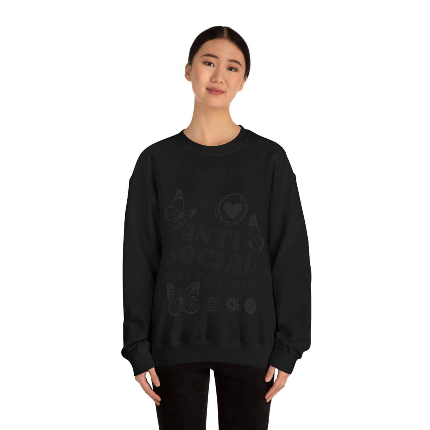 Anti Social Butterfly, Goth Aesthetic Sweatshirt