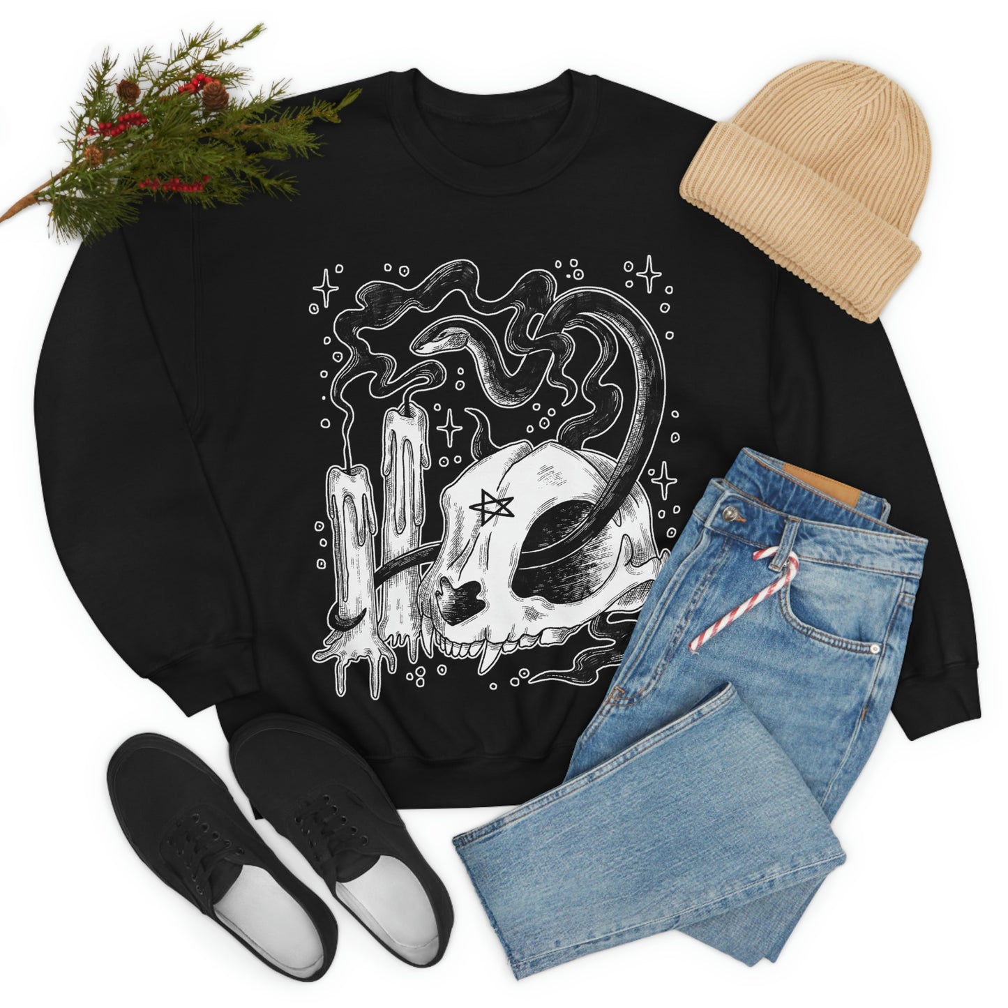 Witch Aesthetic Skull Goth Aesthetic Sweatshirt