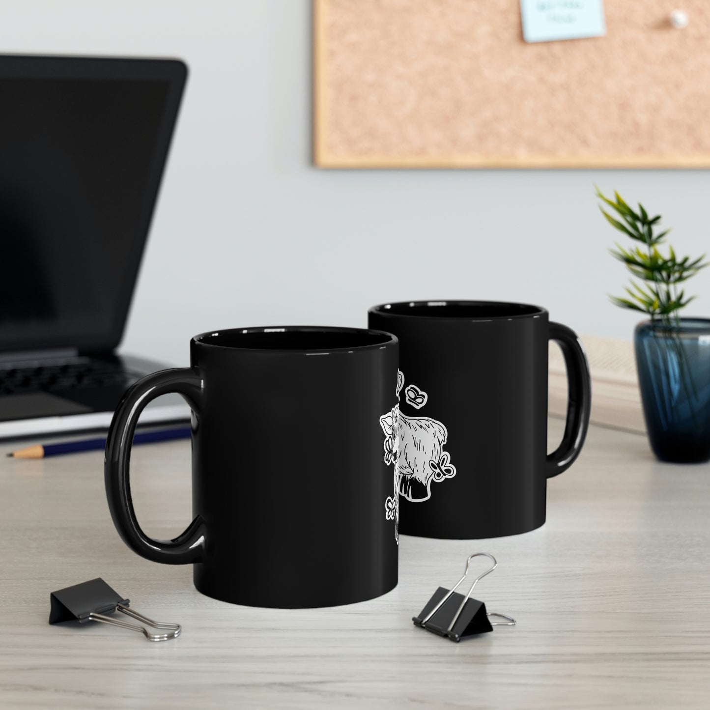 Gothic Cow Graphic Goth Aesthetic 11oz Black Mug