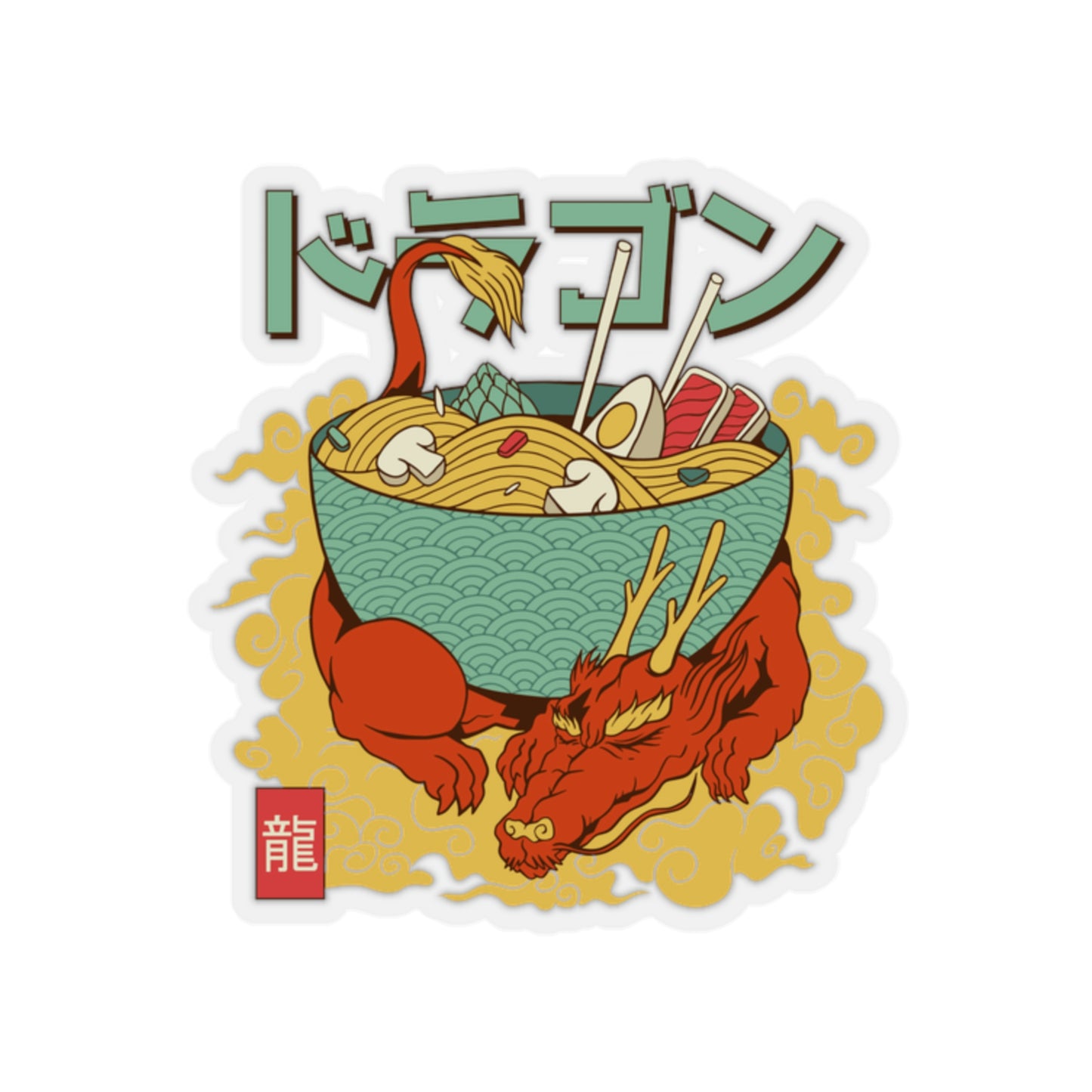 Japanese Aesthetic Dragon Ramen Sticker