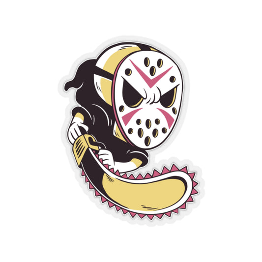 Grim Reaper With Hockey Mask Cartoon Goth Aesthetic Sticker