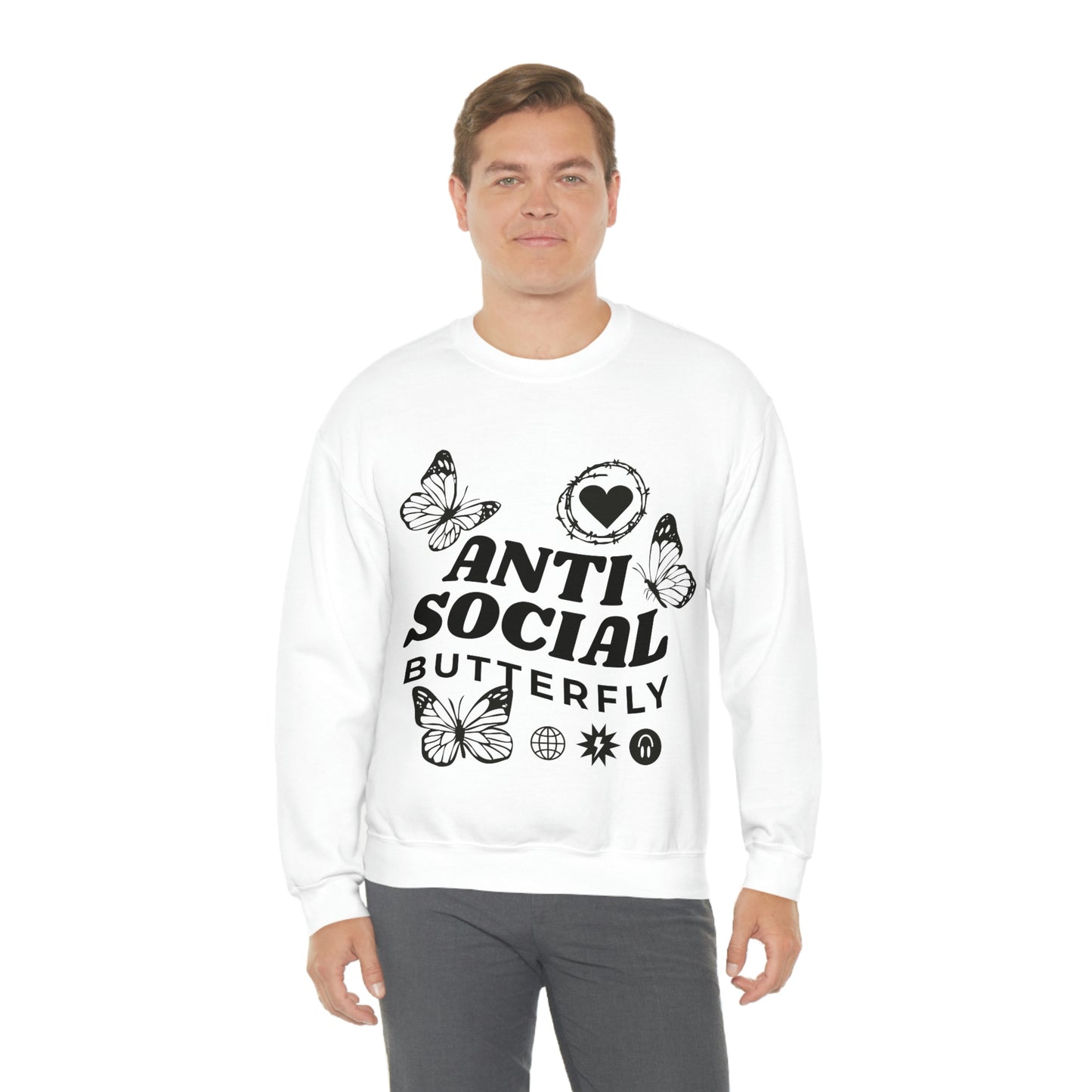 Anti Social Butterfly, Goth Aesthetic Sweatshirt