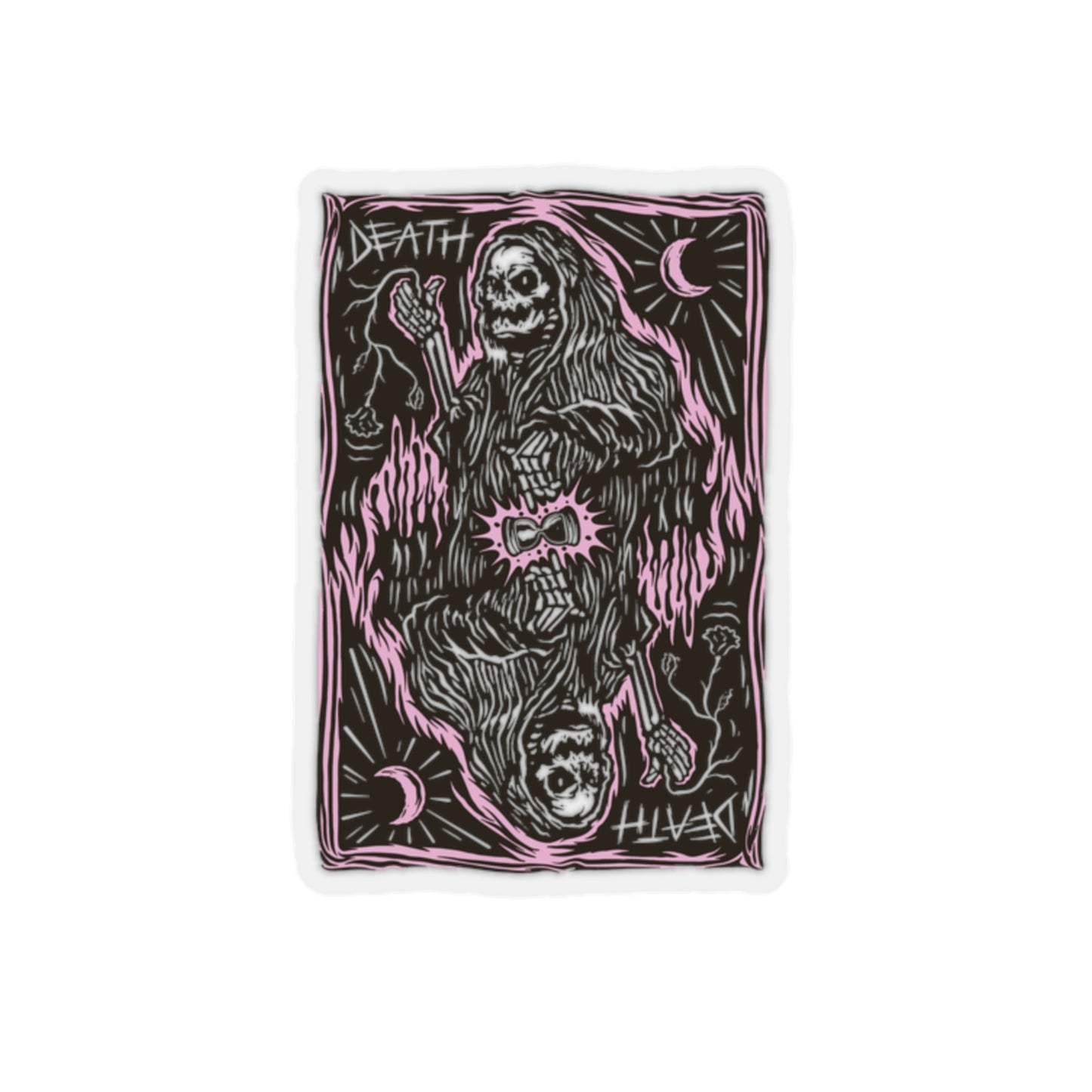Goth Aesthetic Grim Reaper Card Sticker