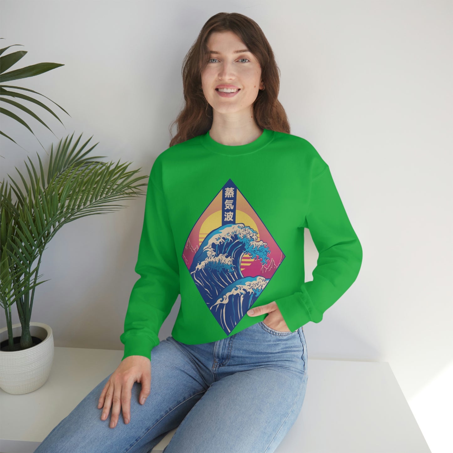 Japanese Aesthetic Retrowave The Great Wave off Kanagawa Sweatshirt