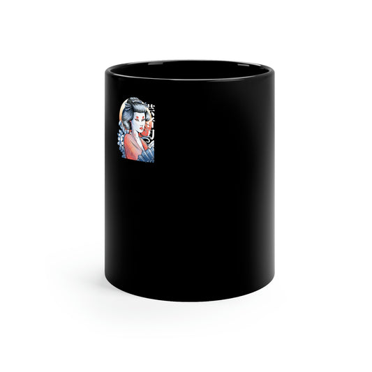 Indie Japanese Art, Japan Streeetwear Geisha 11oz Black Mug