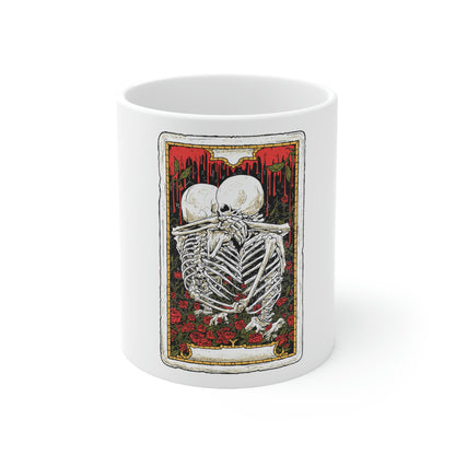 Goth Aesthetic Skeleton Lovers White Ceramic Mug