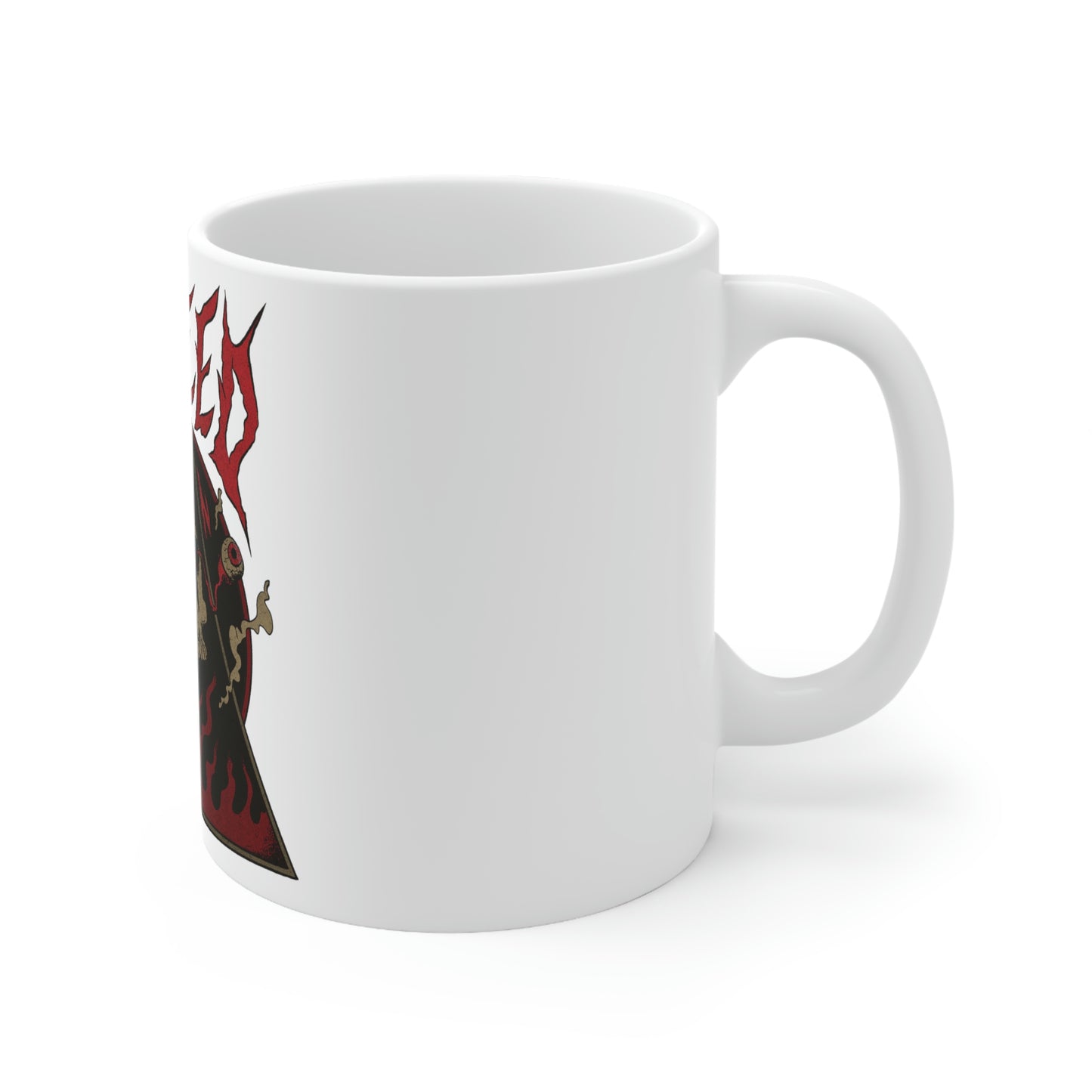 SKULL METAL BAND Goth Aesthetic White Ceramic Mug