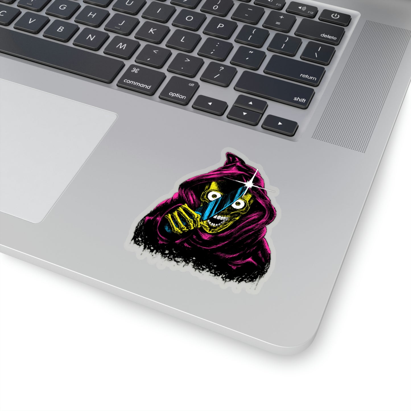 Grim Reaper With Knife Retro Goth Aesthetic Sticker