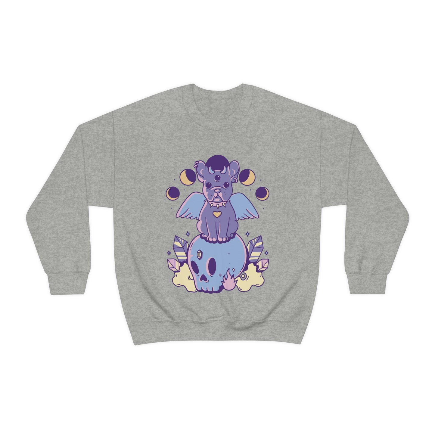 Pastel Goth Dog On Skull Goth Aesthetic Sweatshirt