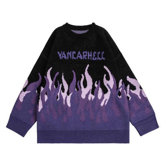 Flame Graphic Sweater Long sleeve