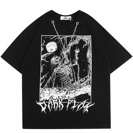 Streetwear Skeleton Graphic Oversized T-Shirt