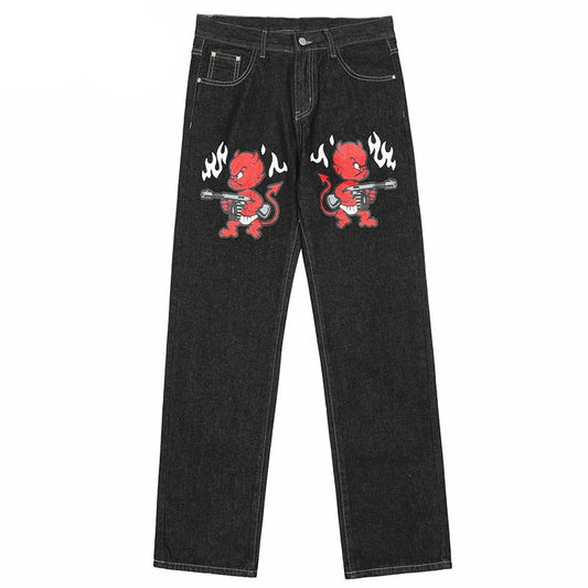 Pants Streetwear Devil Gun Printed