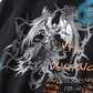 Demon Slayer Goth Print Y2k Hoodie Oversized Ripped Holes Streetwear Anime
