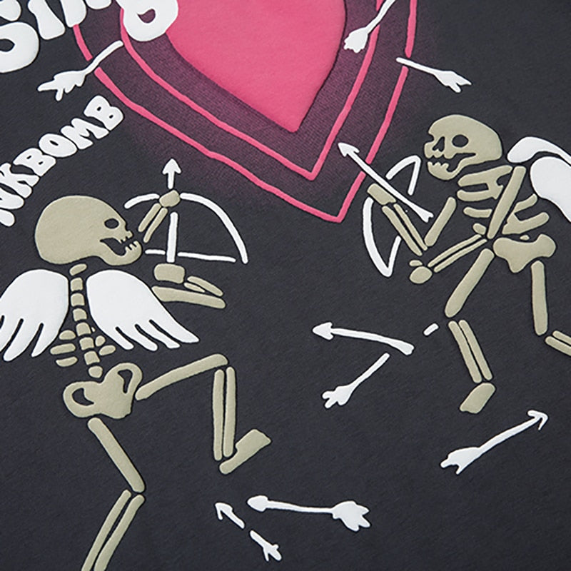Streetwear Skeleton Graphic T-Shirt