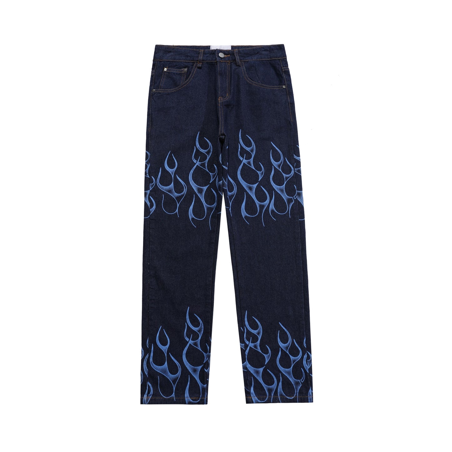 Flame fire jeans y2k hombre denim jeans unisex