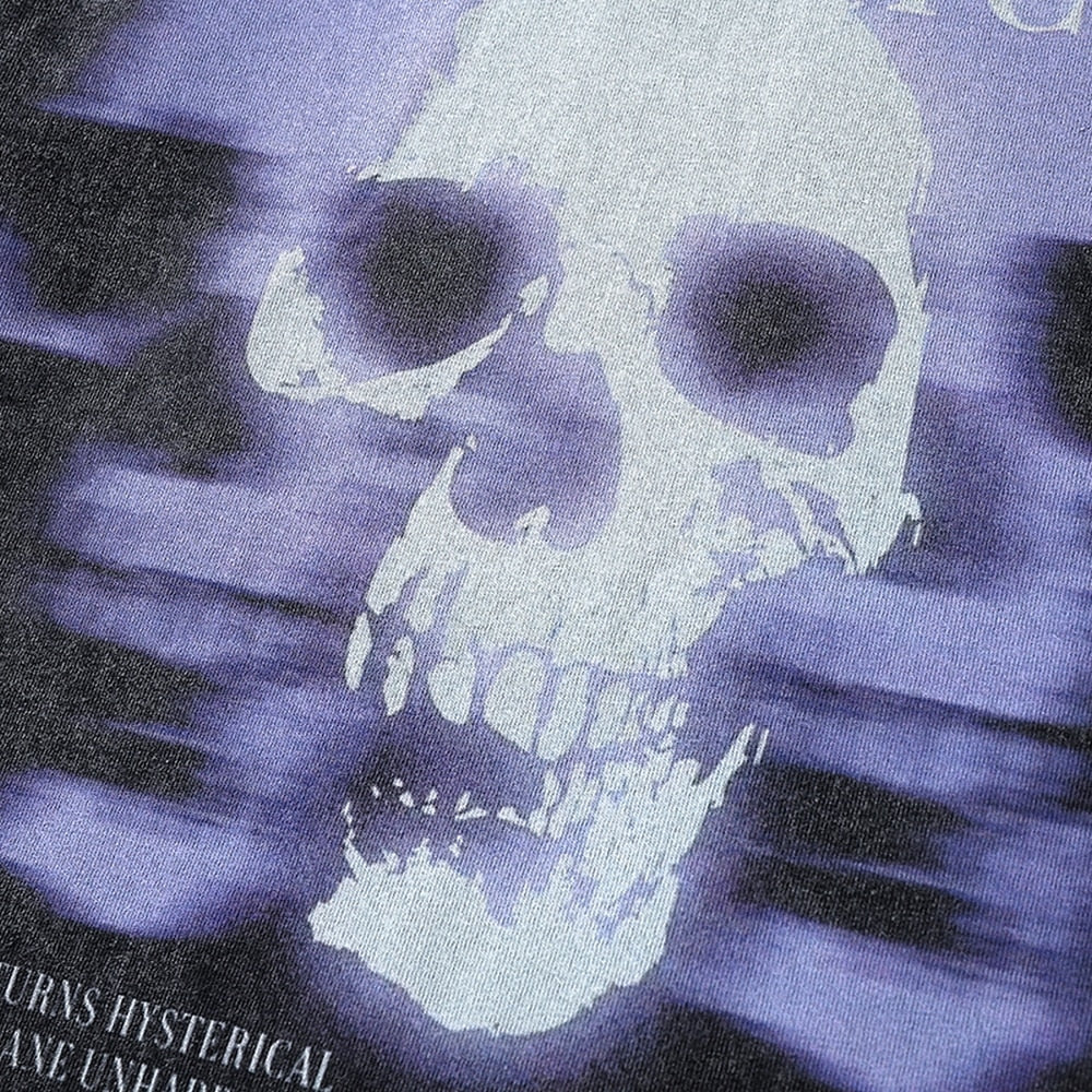Skulls Ghost Print Oversized T-shirt Y2k Long Sleeve