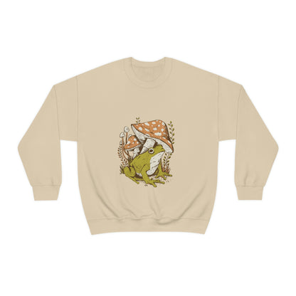 Cottagecore Aesthetic Mushrooms and Frog Sweatshirt