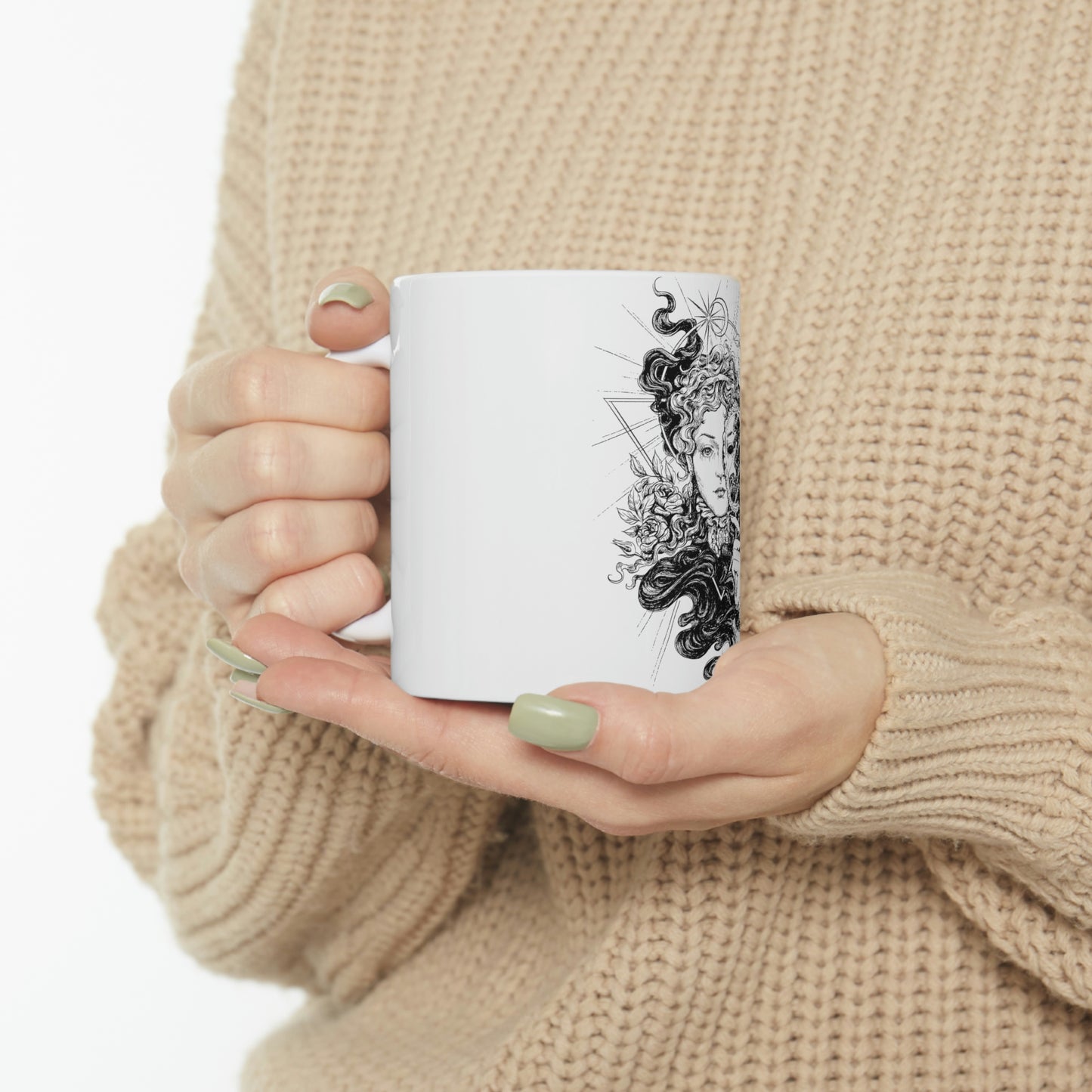 Dark Aesthetic White Ceramic Mug