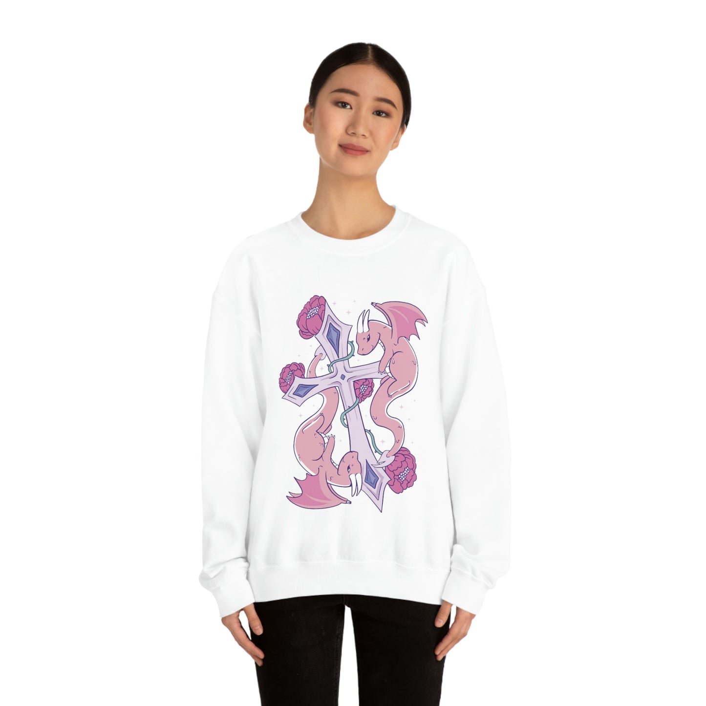 Pastel Goth Dragons, Goth Aesthetic Sweatshirt