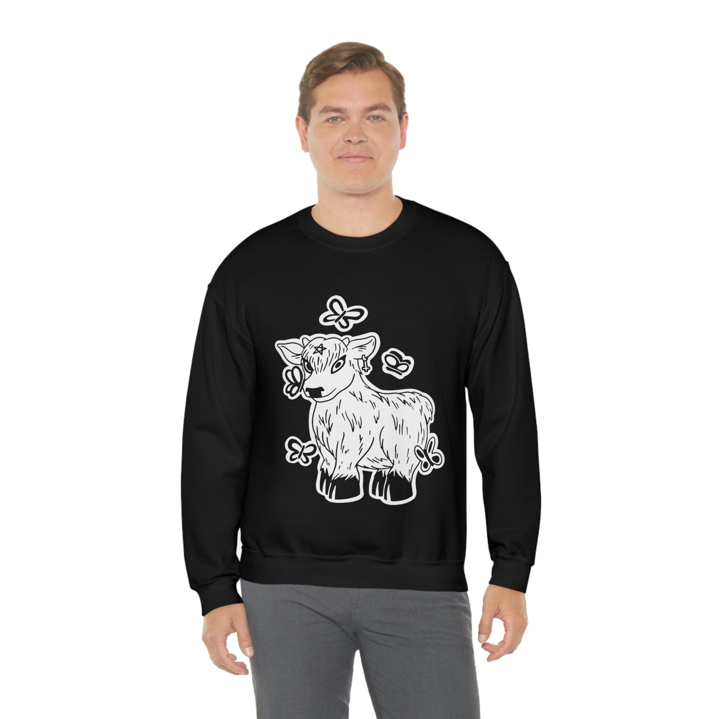 Gothic Cow Graphic Goth Aesthetic Sweatshirt