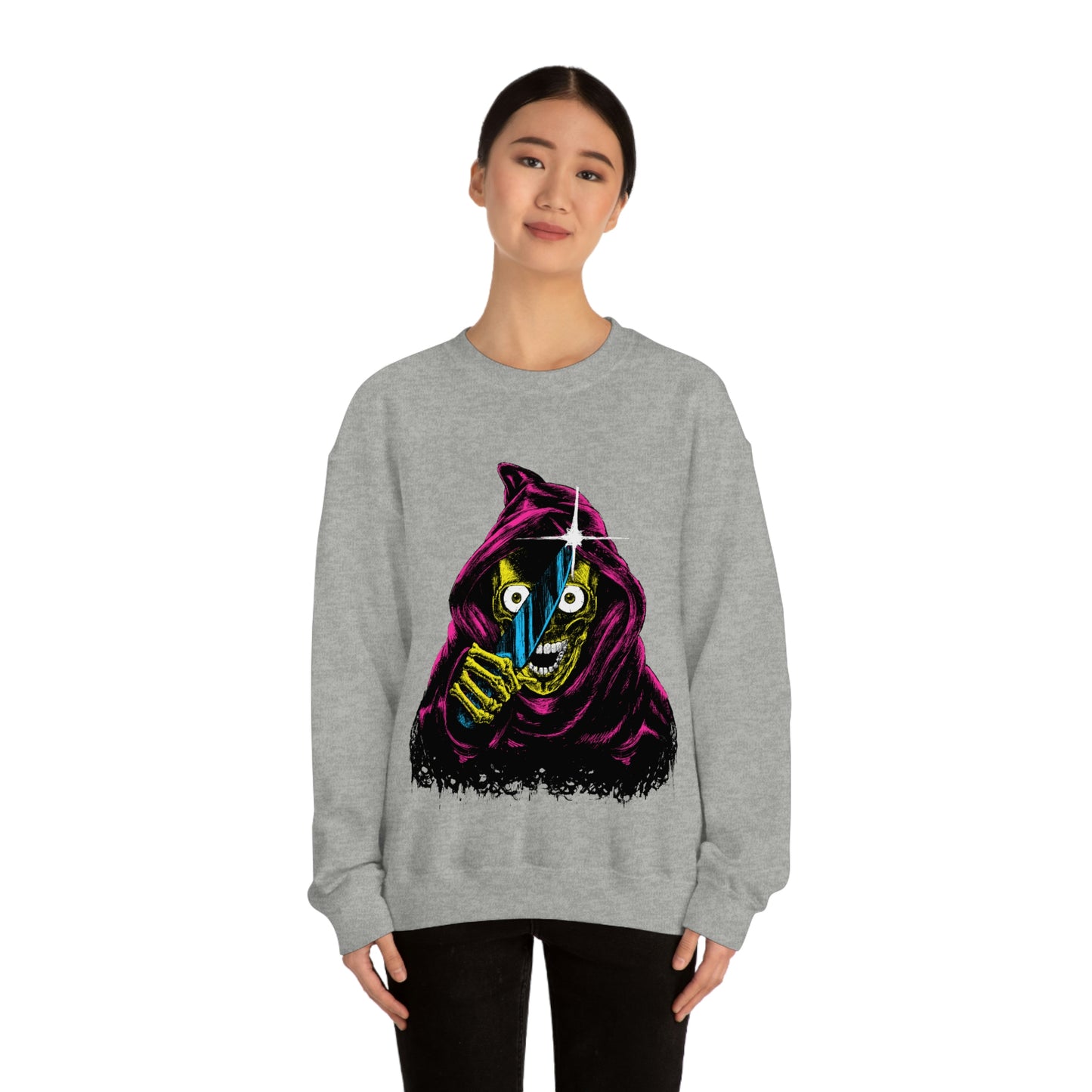 Grim Reaper With Knife Retro Goth Aesthetic Sweatshirt