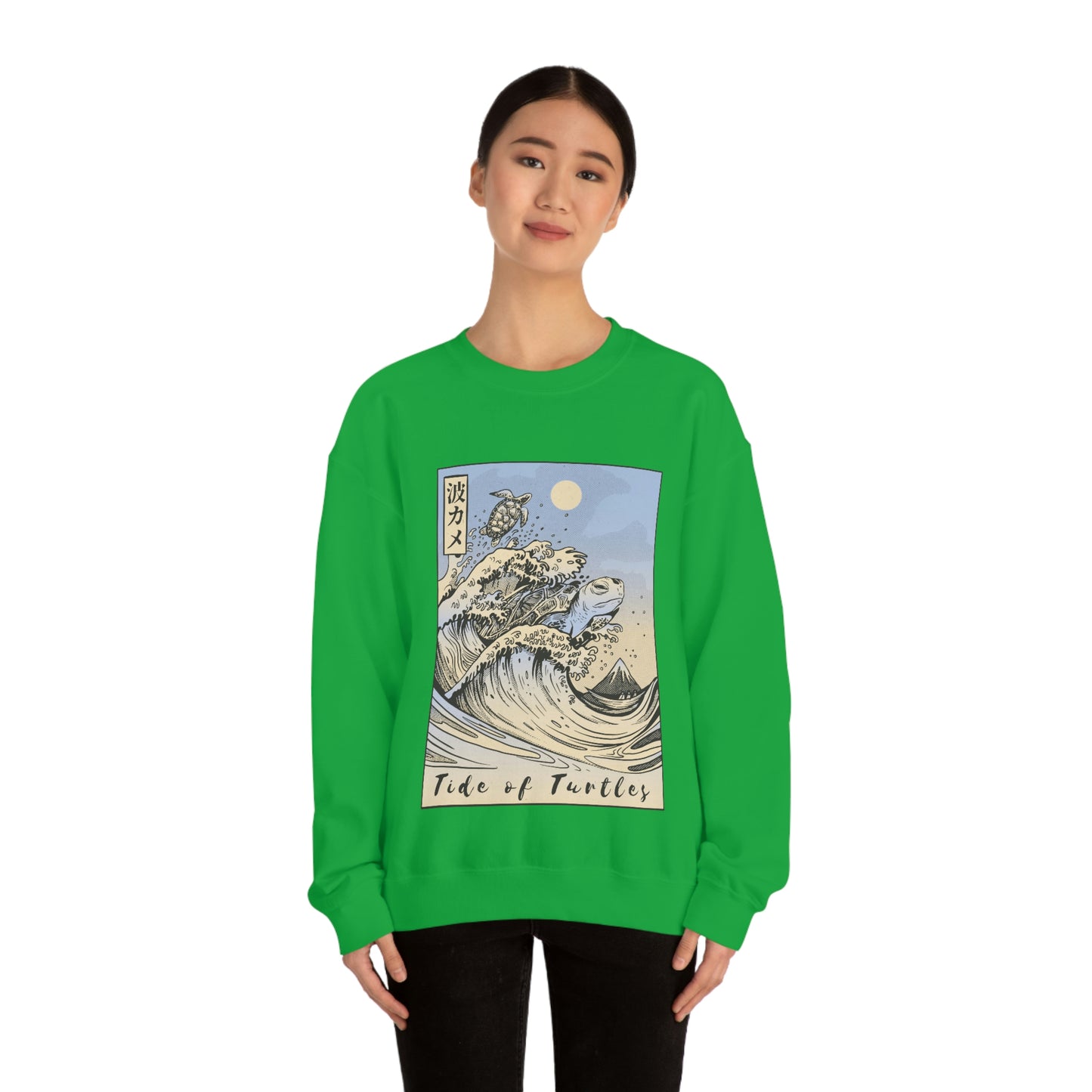 Japan Streeetwear Retro, Japanese Aesthetic Wave Turtles Sweatshirt