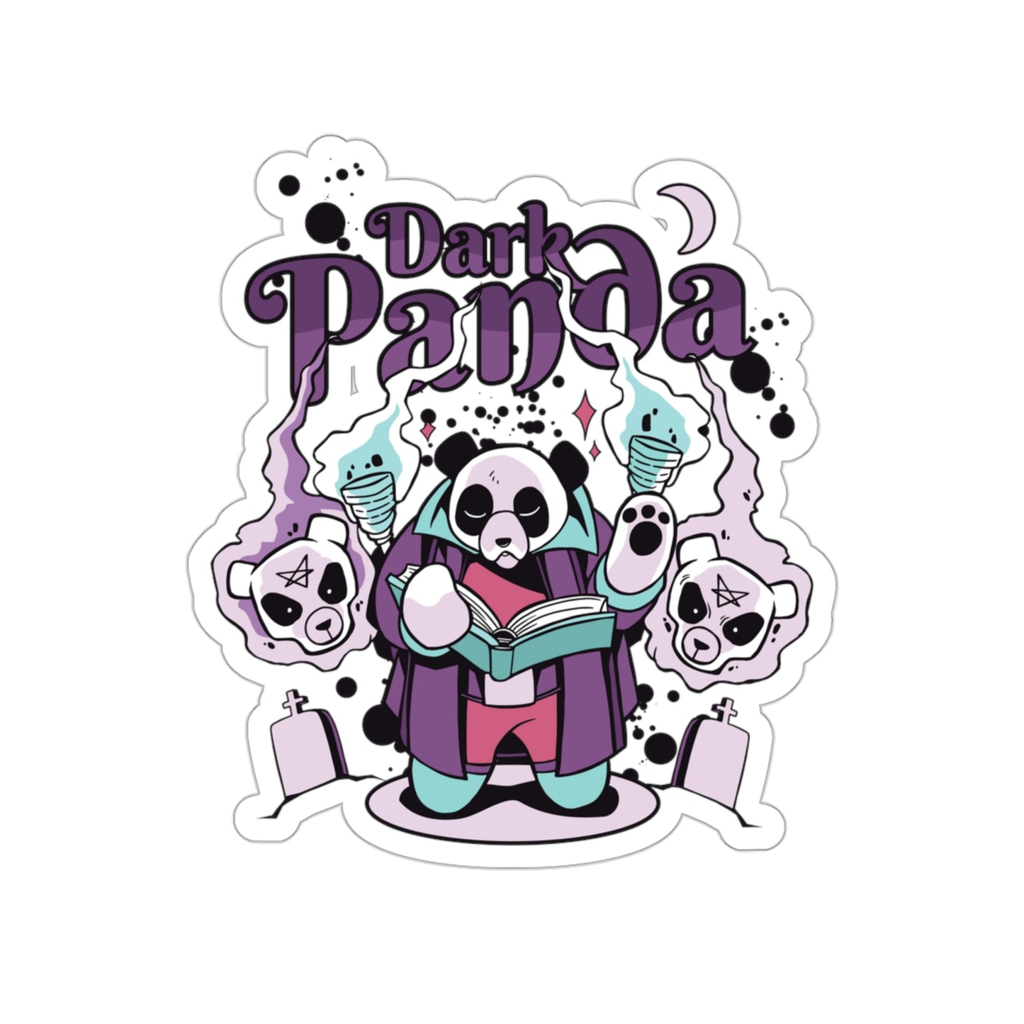 Dark Panda Pastel Goth Aesthetic Sticker