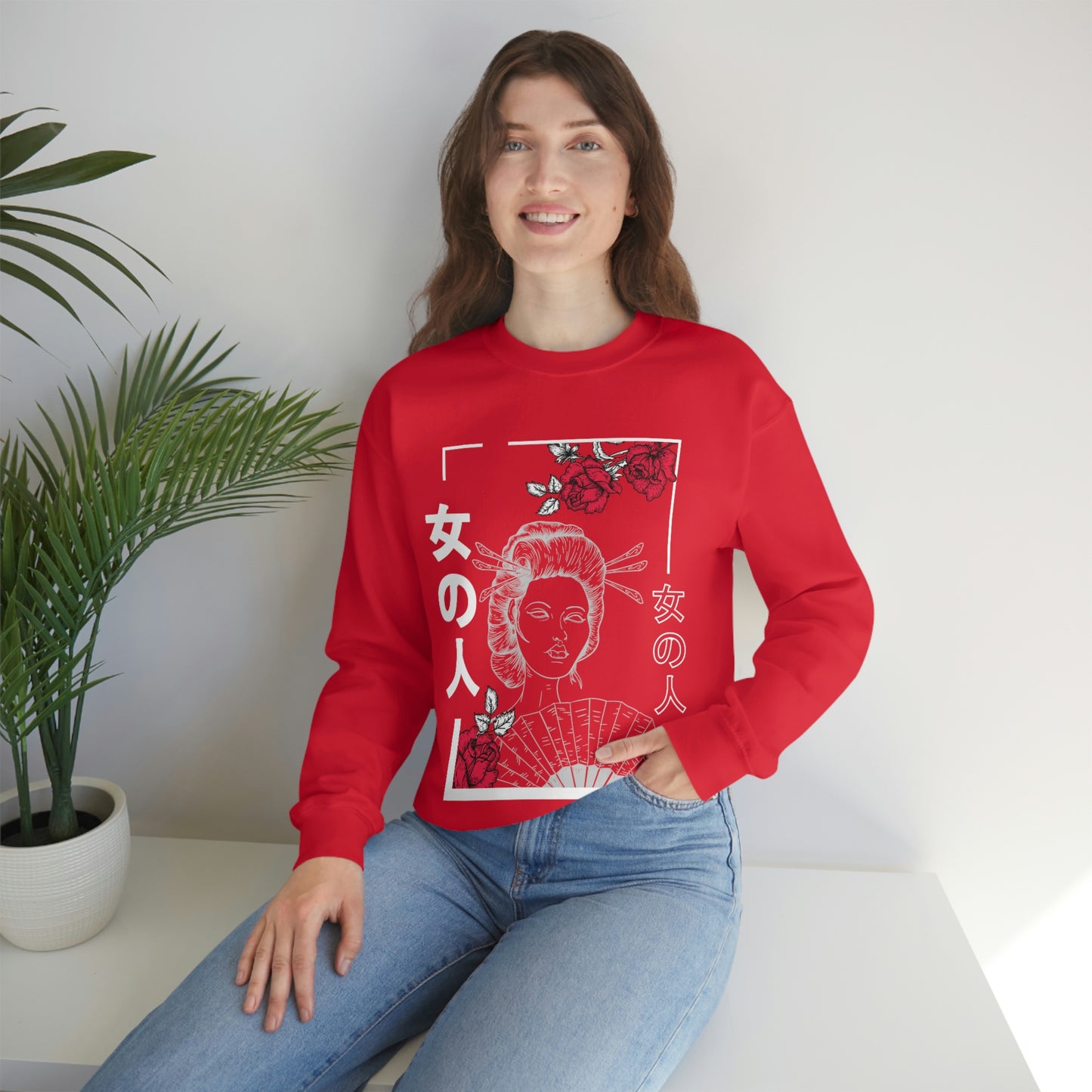 Indie Art Japanese Aesthetic Line Art Geisha Sweatshirt