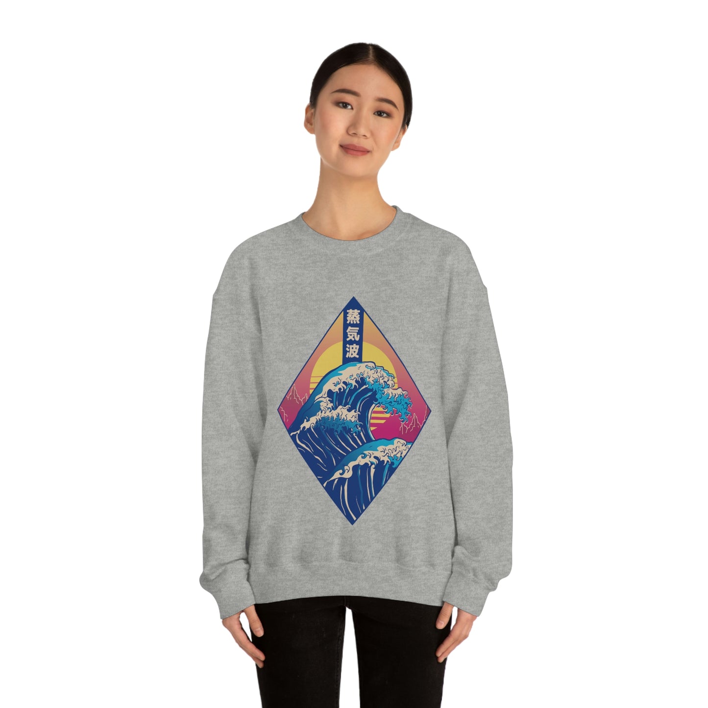 Japanese Aesthetic Retrowave The Great Wave off Kanagawa Sweatshirt