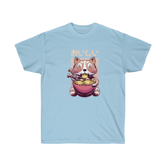 Kawaii Aesthetic Cute Cat Ramen Retrowave T-Shirt