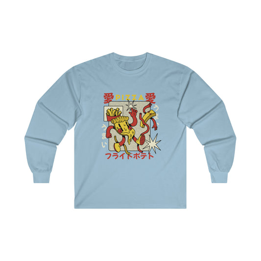 Japanese Aesthetic Pizza Cartoon Long Sleeve Shirt